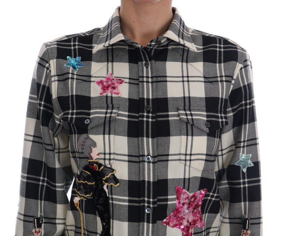 Camisa de lana a cuadros con lentejuelas Enchanted