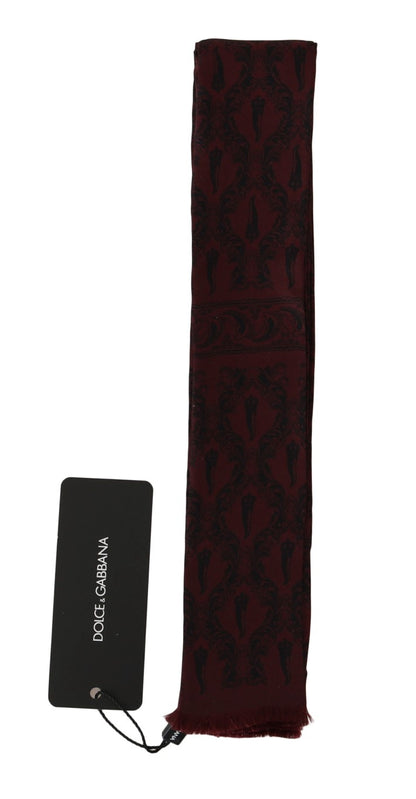 Silk Bordeaux Crown Chili Print Mens Scarf