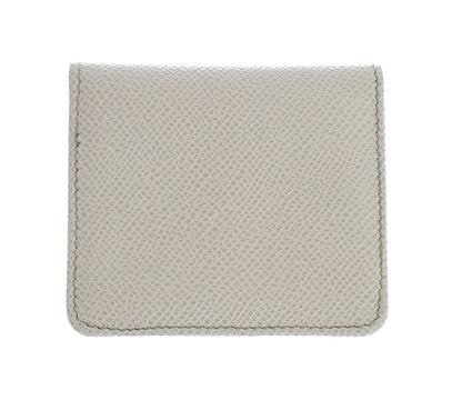 Elegante cartera de cuero blanco con estuche para condones