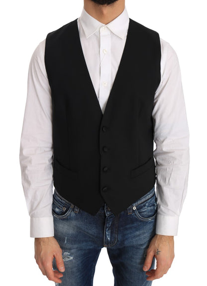 Elegant slim-fit formeel vest in zwart