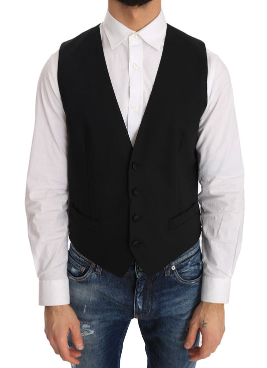 Elegant slim-fit formeel vest in zwart