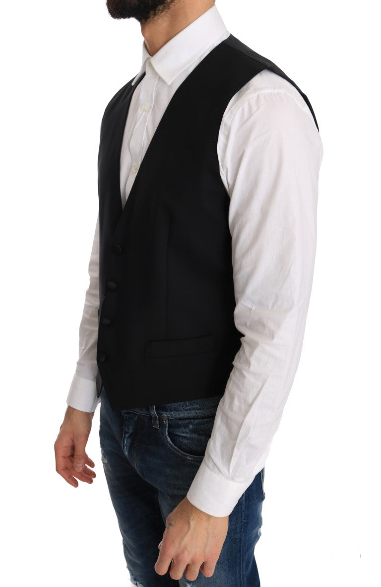 Elegant slim-fit formeel vest in zwart