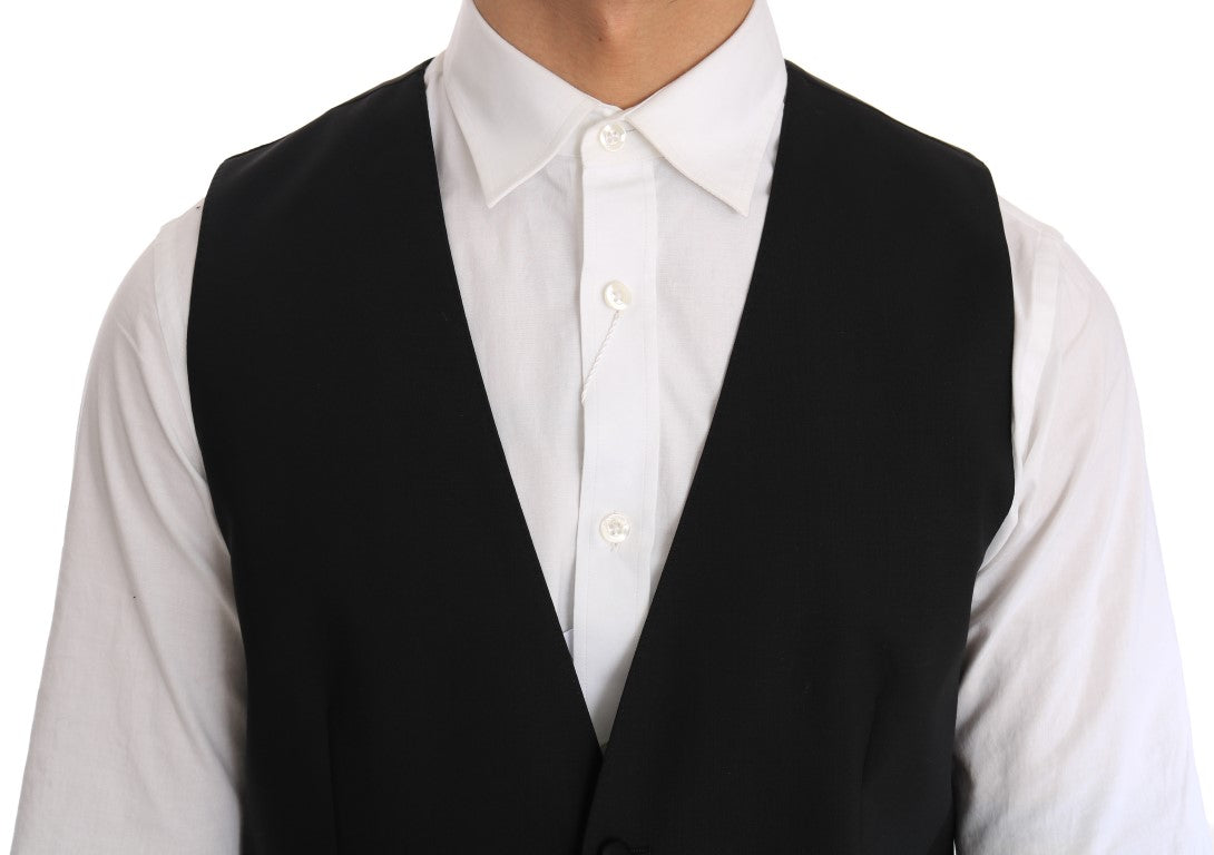 Elegant slim-fit formeel vest in zwart