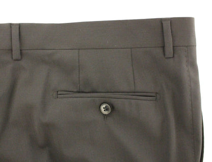 Zwarte wollen stretch geplooide broek