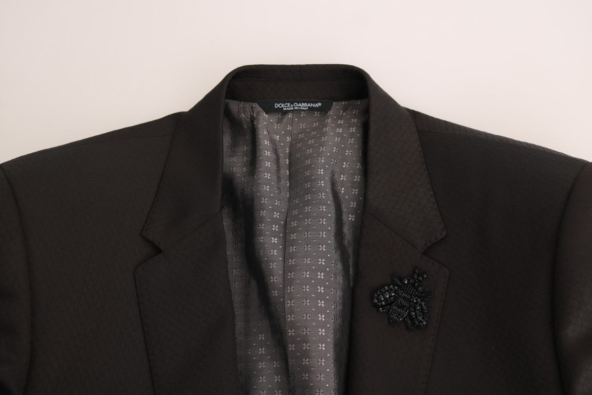 Elegante traje Martini de jacquard marrón