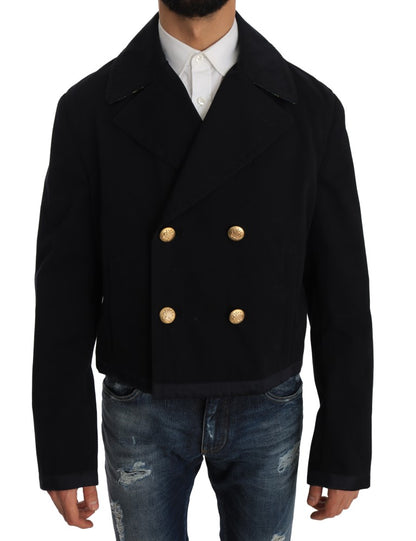 Elegant donkerblauw trenchcoatjack