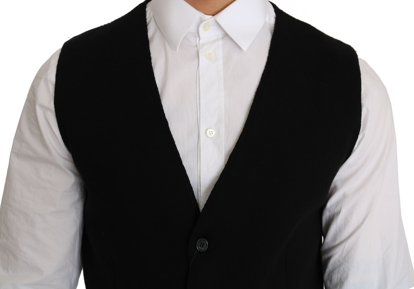 Elegante chaleco formal de algodón negro