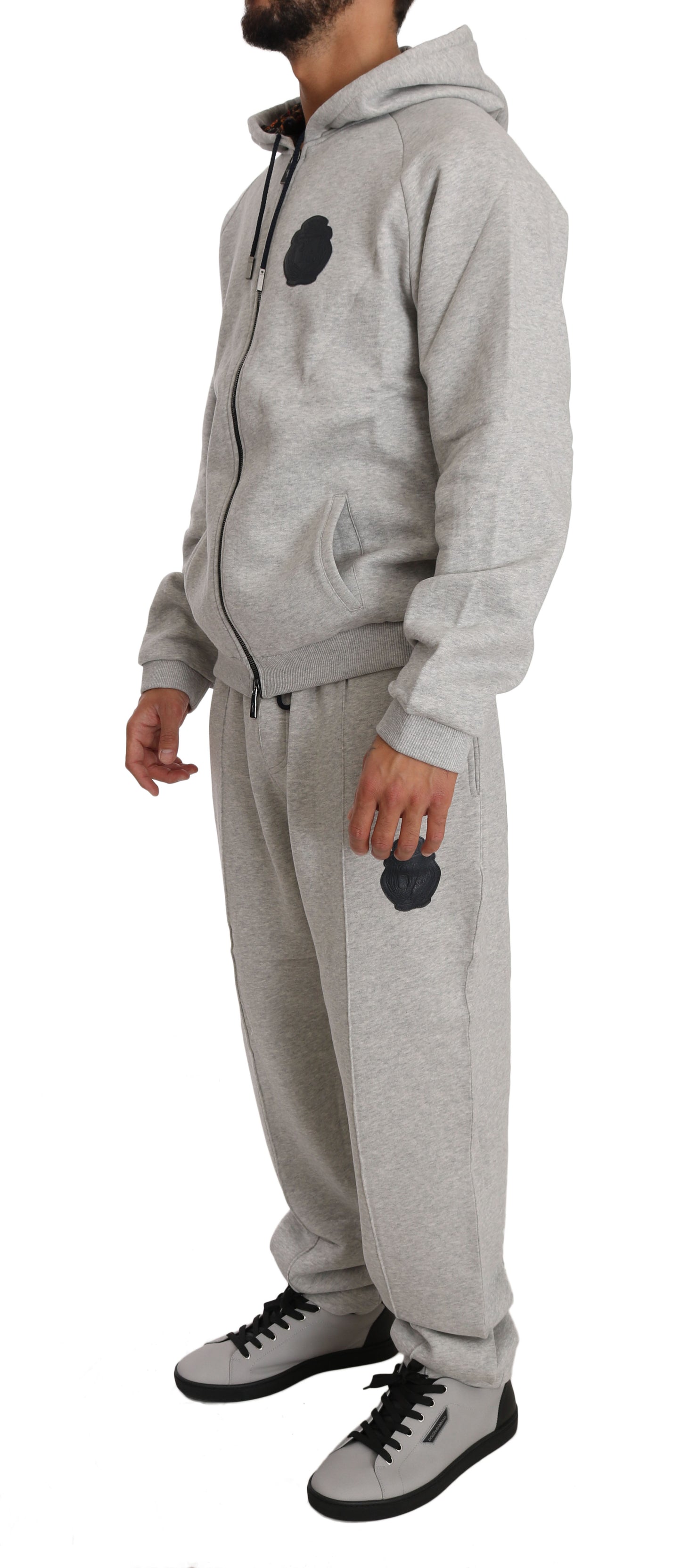 Elegant grijs katoenen sweatsuit-ensemble