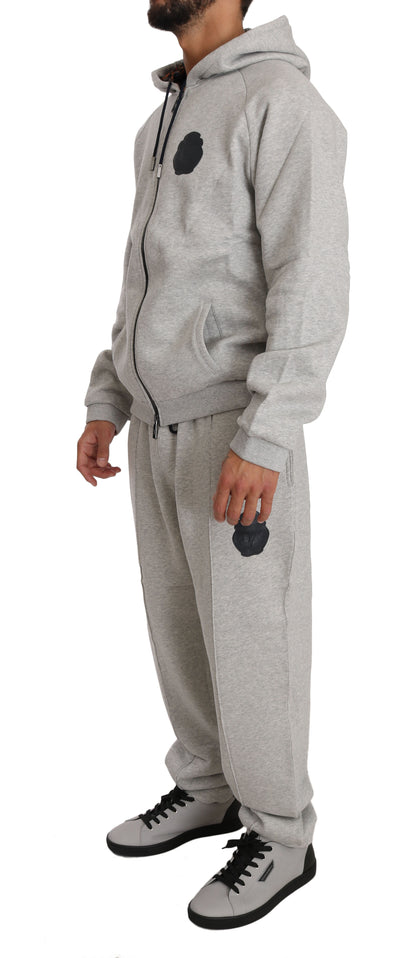 Elegant grijs katoenen sweatsuit-ensemble