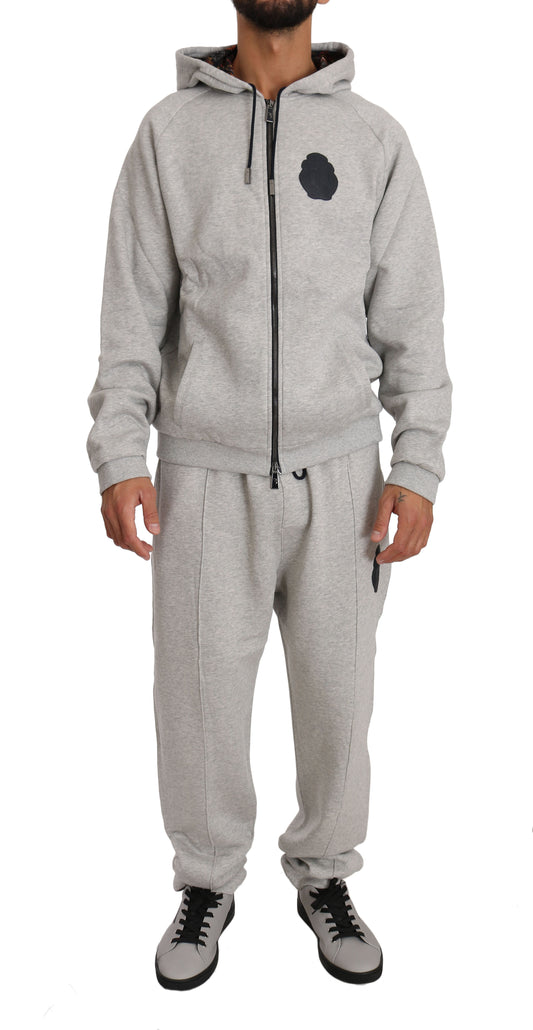 Elegant grijs katoenen sweatsuit-ensemble