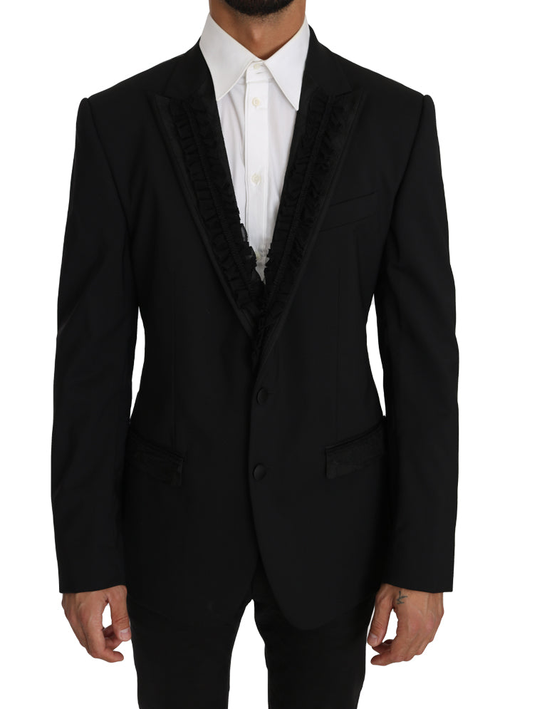 Elegant zwart slim-fit martini blazerjack