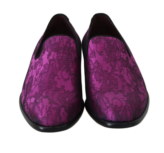 Mocasines elegantes en mezcla de lana y seda en color morado