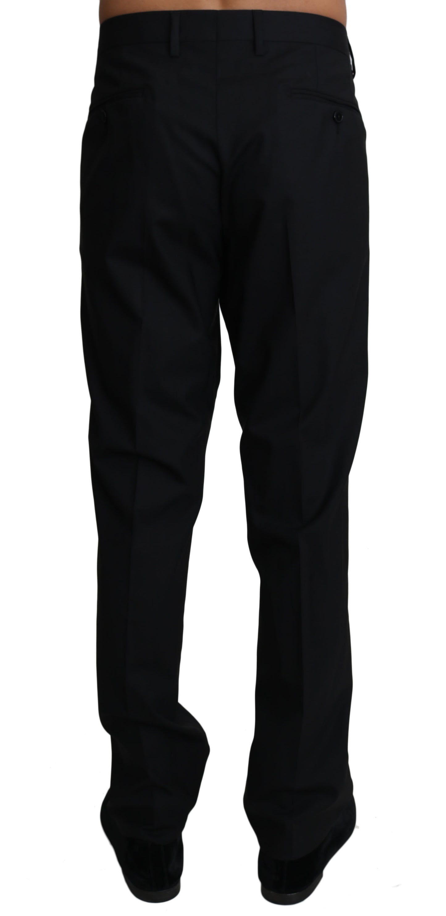 Pantalón elegante negro formal de mezcla de lana