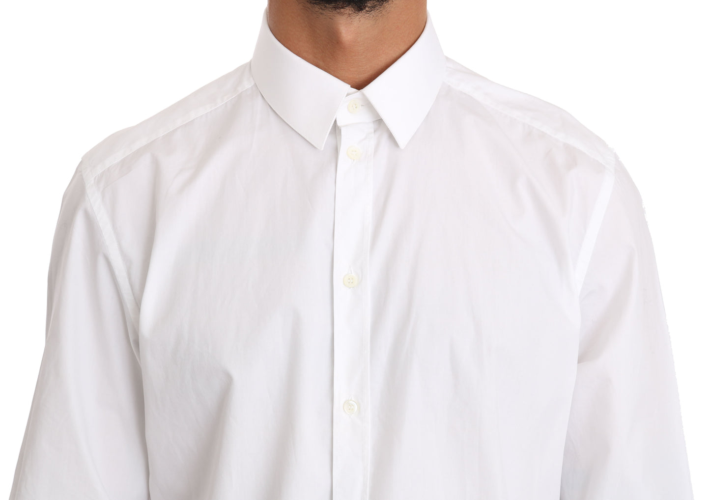 Camisa de vestir elegante y ajustada en blanco puro