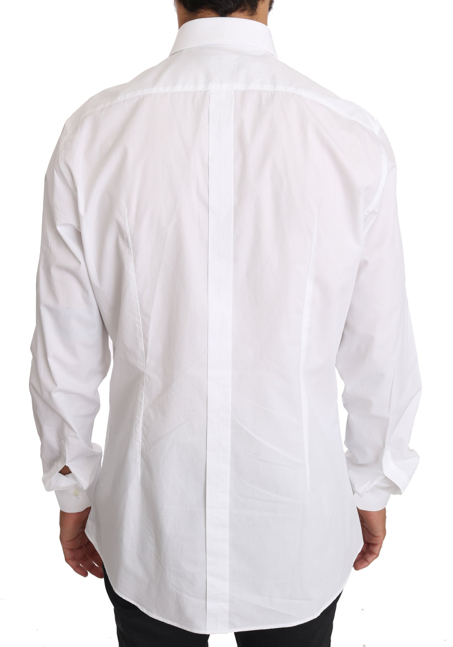 Camisa de vestir elegante y ajustada en blanco puro