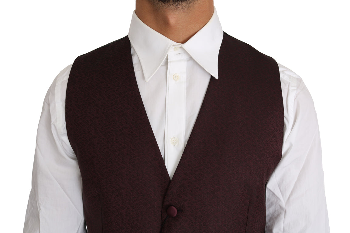 Chaleco formal de hombre elegante con estampado morado