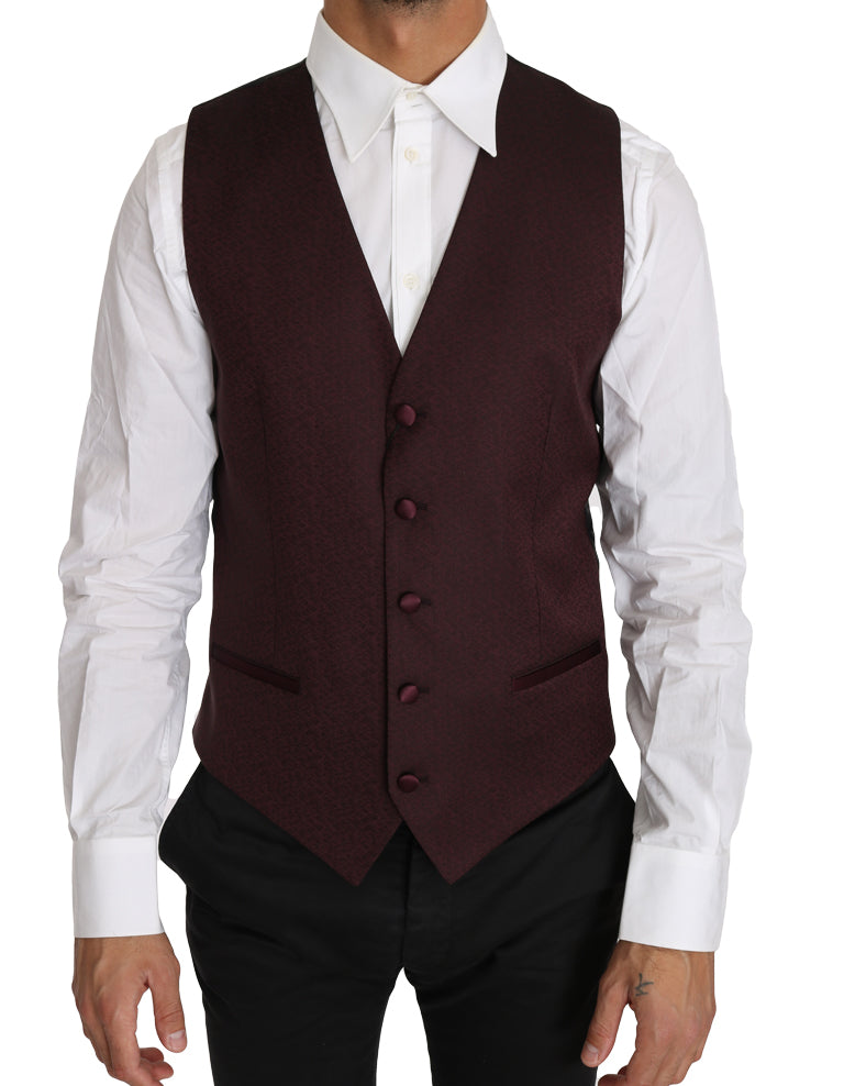 Chaleco formal de hombre elegante con estampado morado