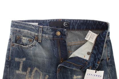 Elegante blauwe denim jeans met flare-pasvorm