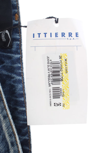 Elegante blauwe denim jeans met flare-pasvorm