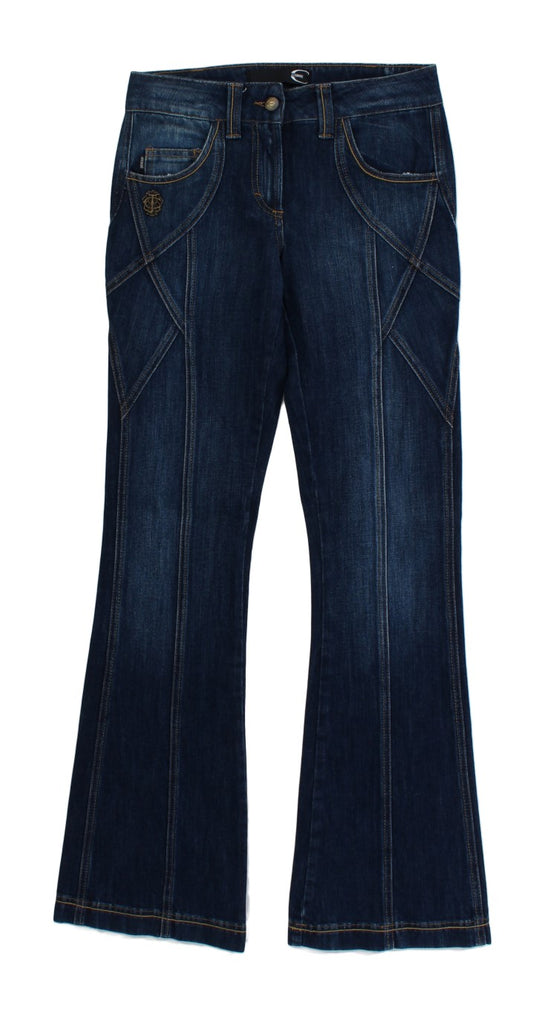 Elegante jeans met uitlopende pijpen en lage taille