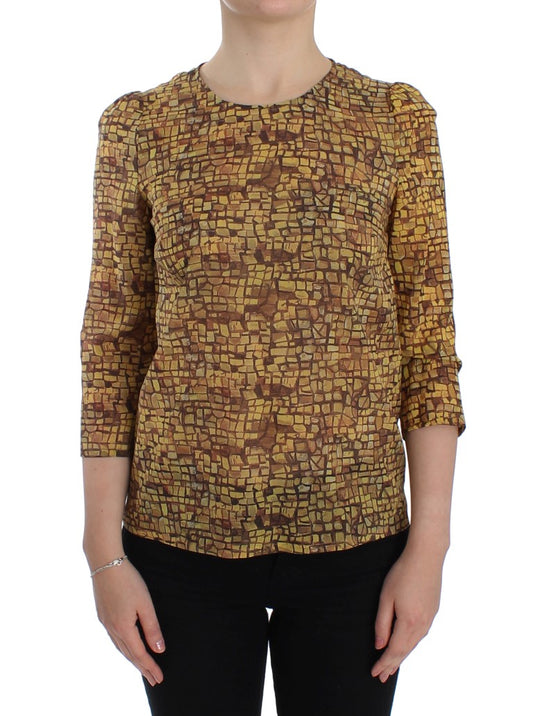 Blusa de seda con estampado de mosaico siciliano