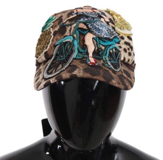 Gorra de béisbol de leopardo con lentejuelas elegante