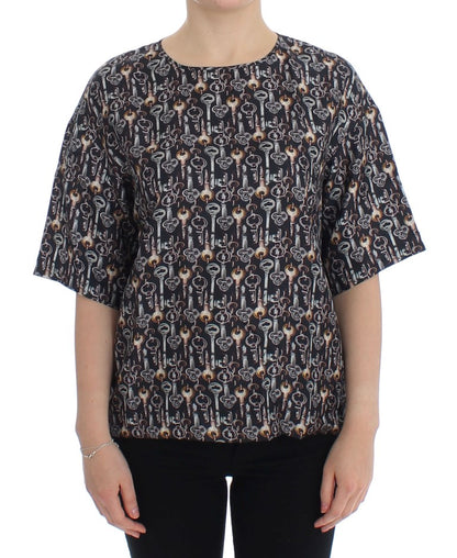 Blusa de seda con estampado de llaves de Enchanted Sicily