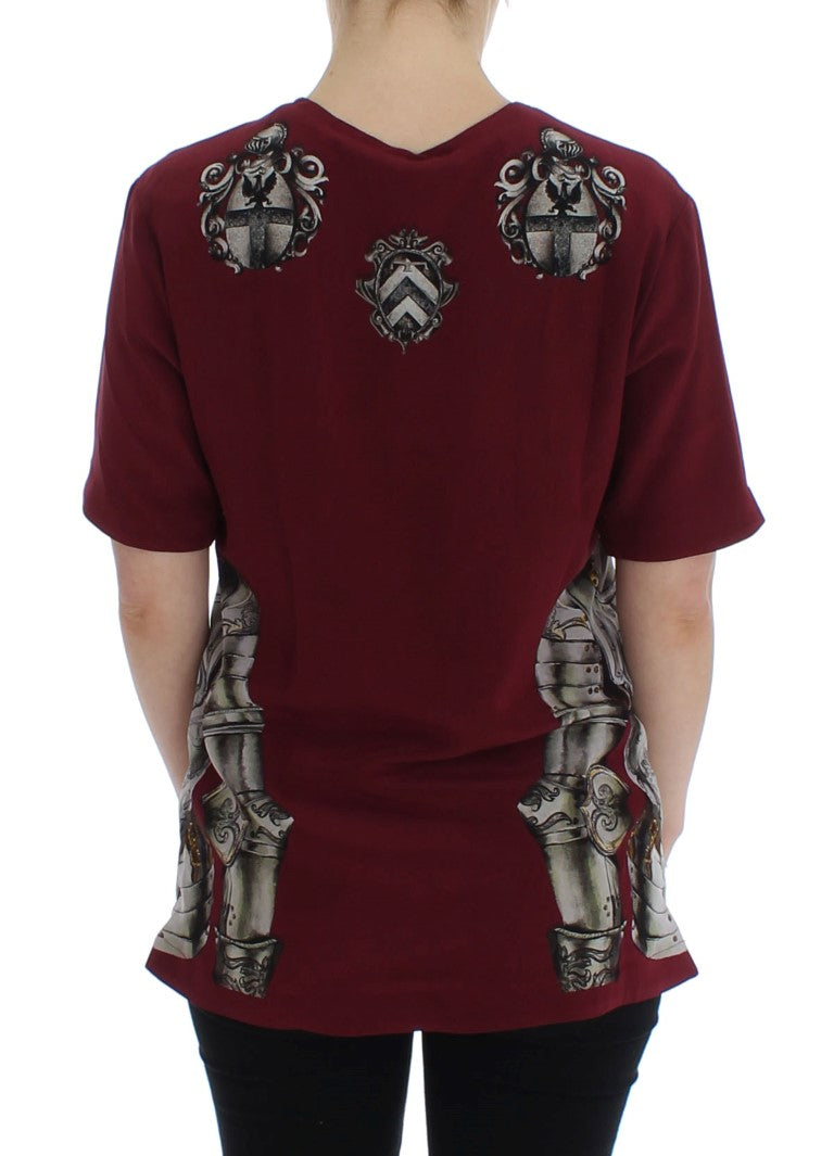 Blusa de seda con estampado de caballero Enchanted Sicily