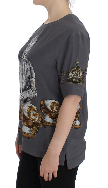 Blusa de seda con estampado de caballero Enchanted Sicily