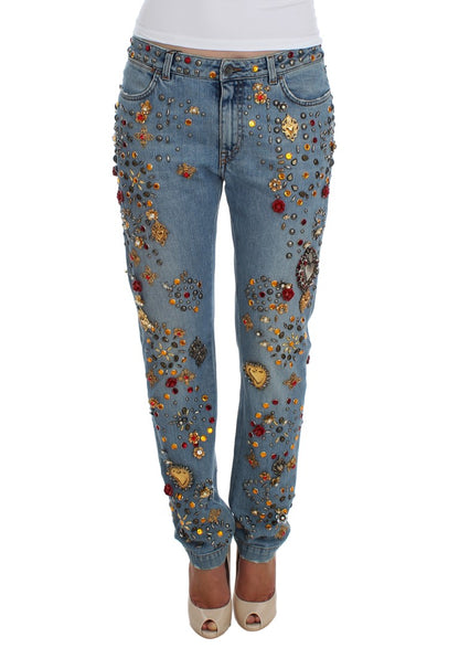 Enchanted Sicily Crystal Heart Boyfriend Jeans