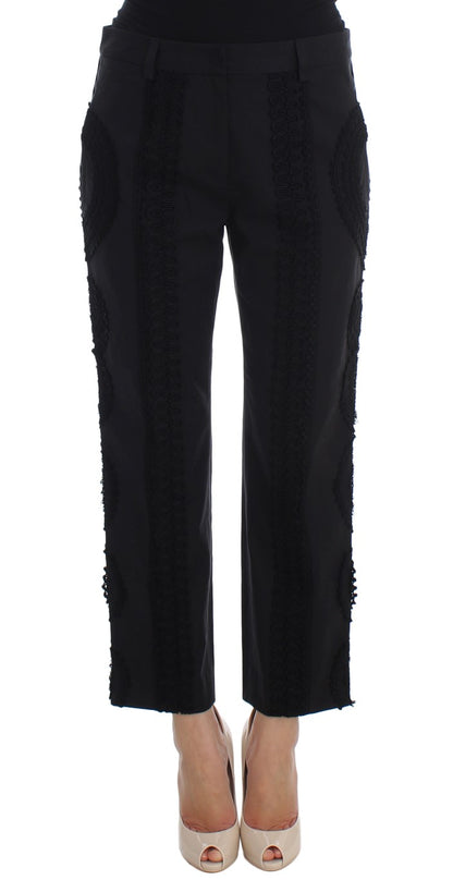 Elegantes pantalones capri torero negros