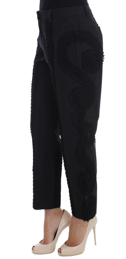 Elegantes pantalones capri torero negros