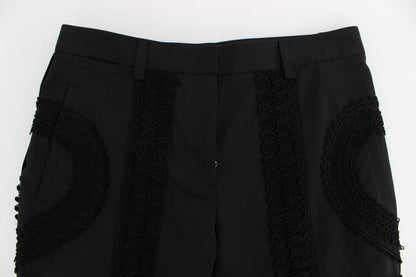 Elegantes pantalones capri torero negros