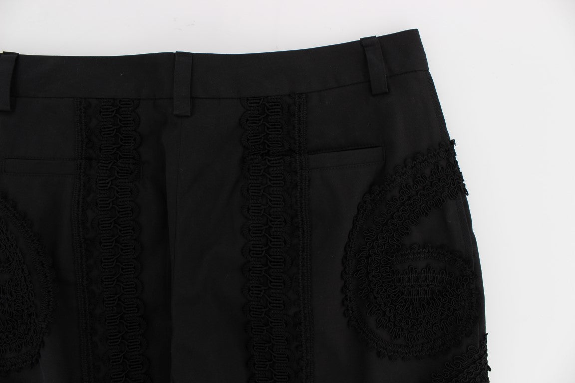 Elegantes pantalones capri torero negros