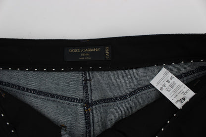 Geborduurde capri-jeans voor elegante styling