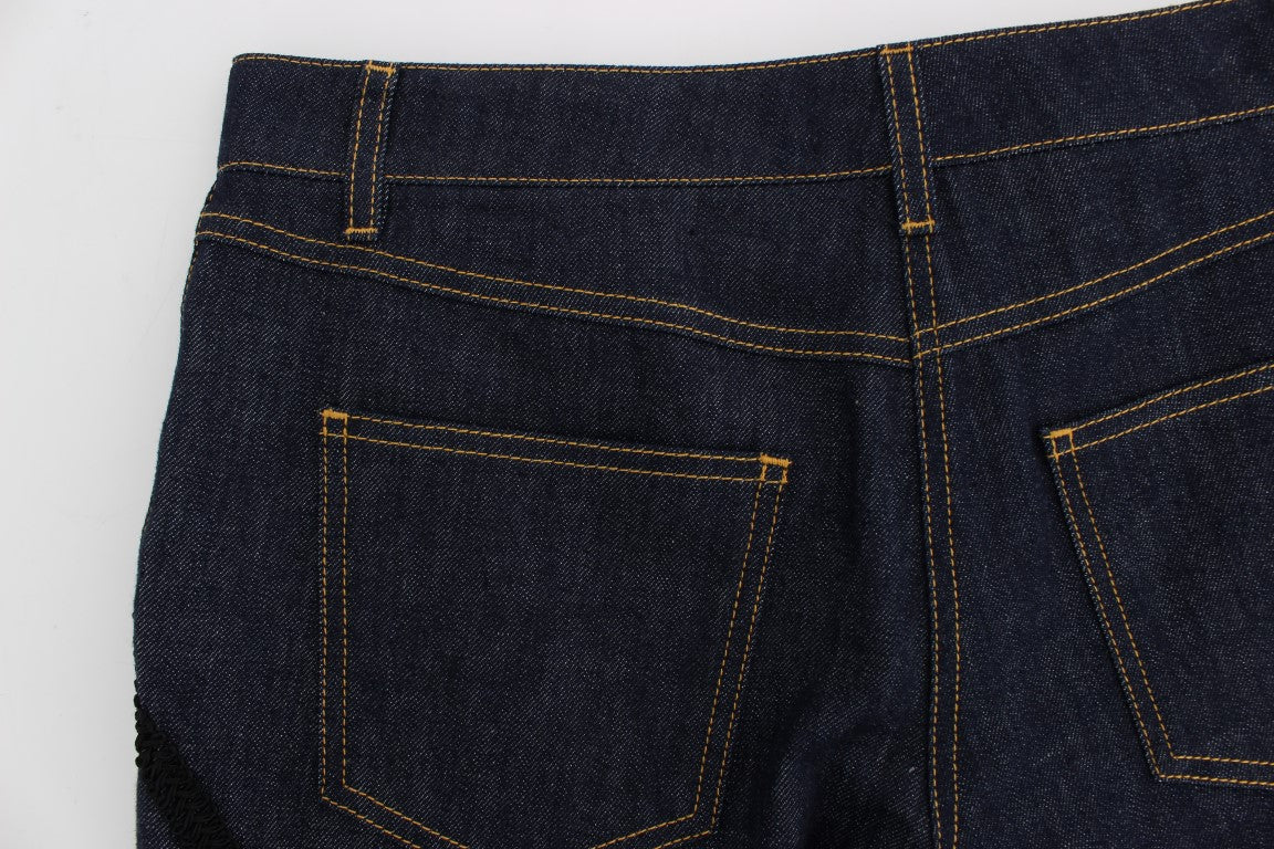 Vaqueros capri bordados para un estilo elegante