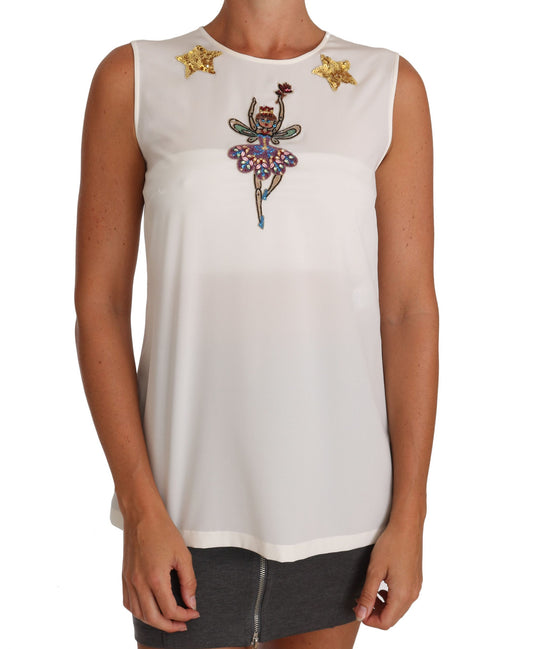 Blusa de seda con adornos de cristal Enchanted