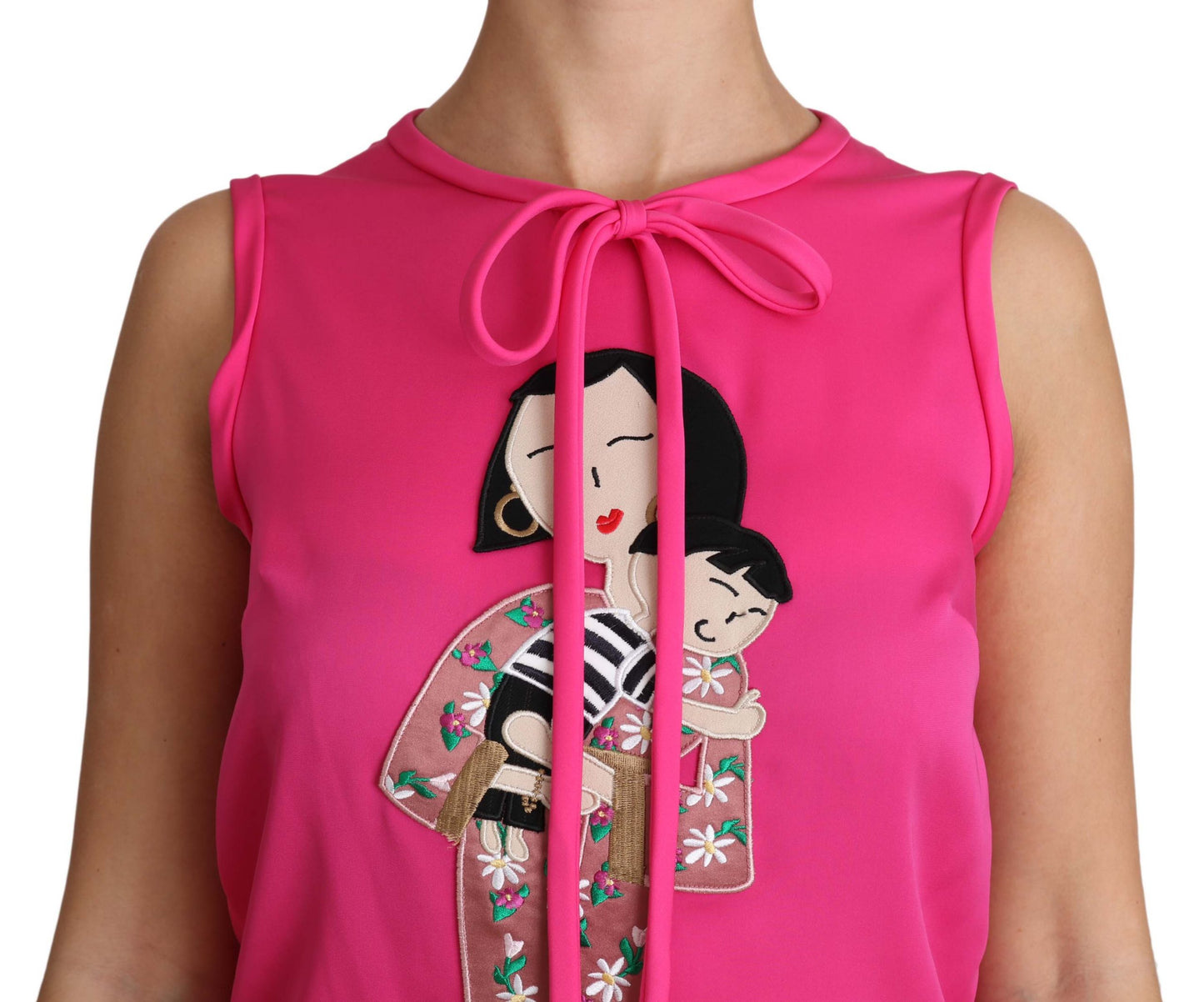 Elegant roze zijden familietanktopshirt