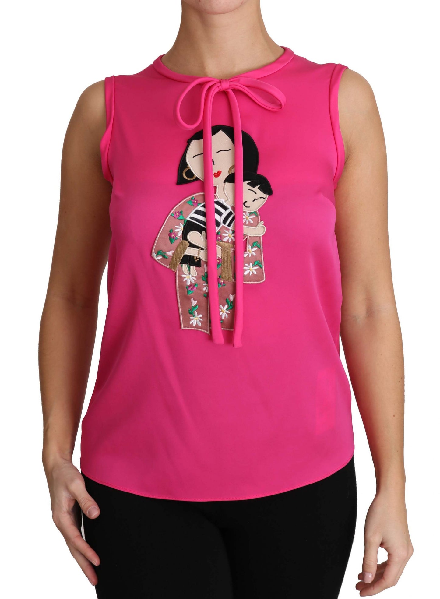 Elegant roze zijden familietanktopshirt