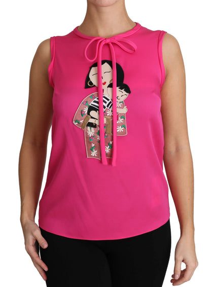 Elegant roze zijden familietanktopshirt