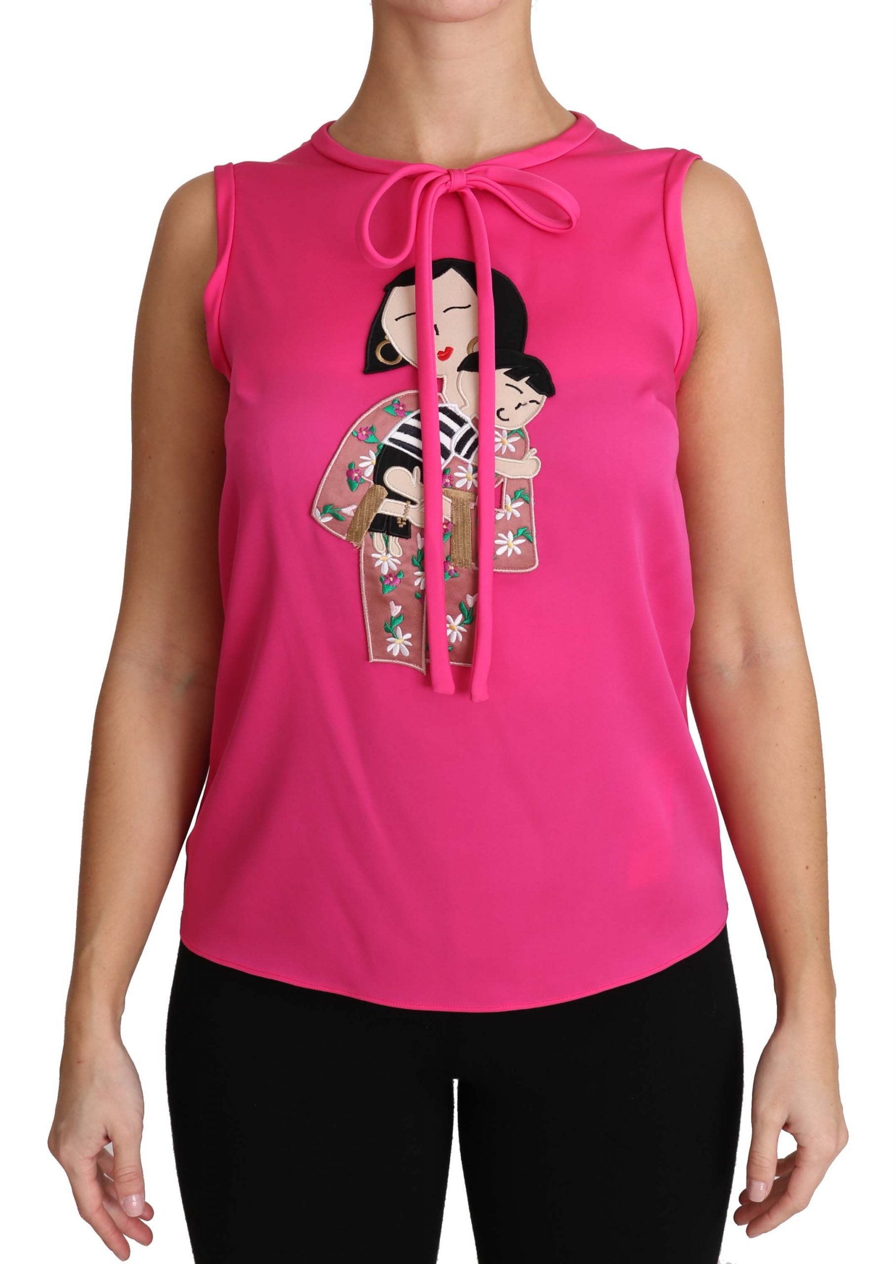 Elegant roze zijden familietanktopshirt