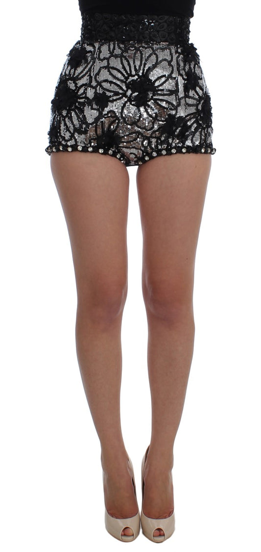 Designer minishorts met hoge taille en lovertjes