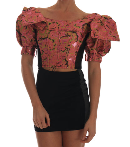 Etherische cropped top met pofmouwen