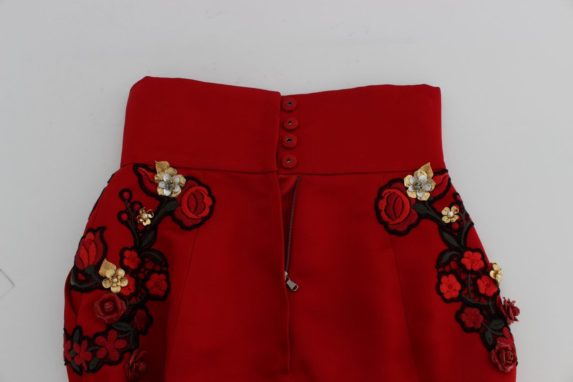 Pantalones cortos de seda bordados Enchanted Sicily