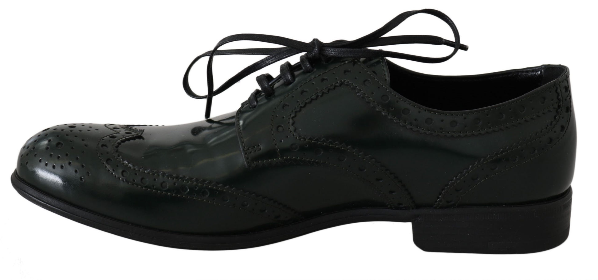 Zapatos planos Oxford Wingtip elegantes en color verde