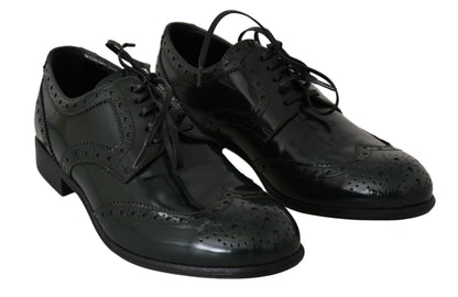 Zapatos planos Oxford Wingtip elegantes en color verde