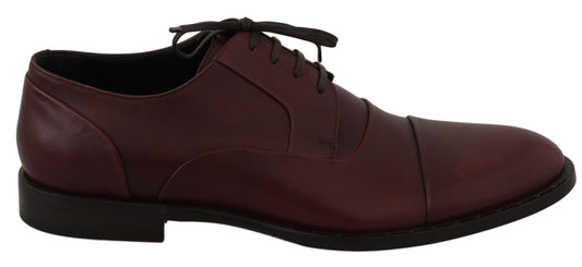 Elegante bordeaux leren kledingschoenen