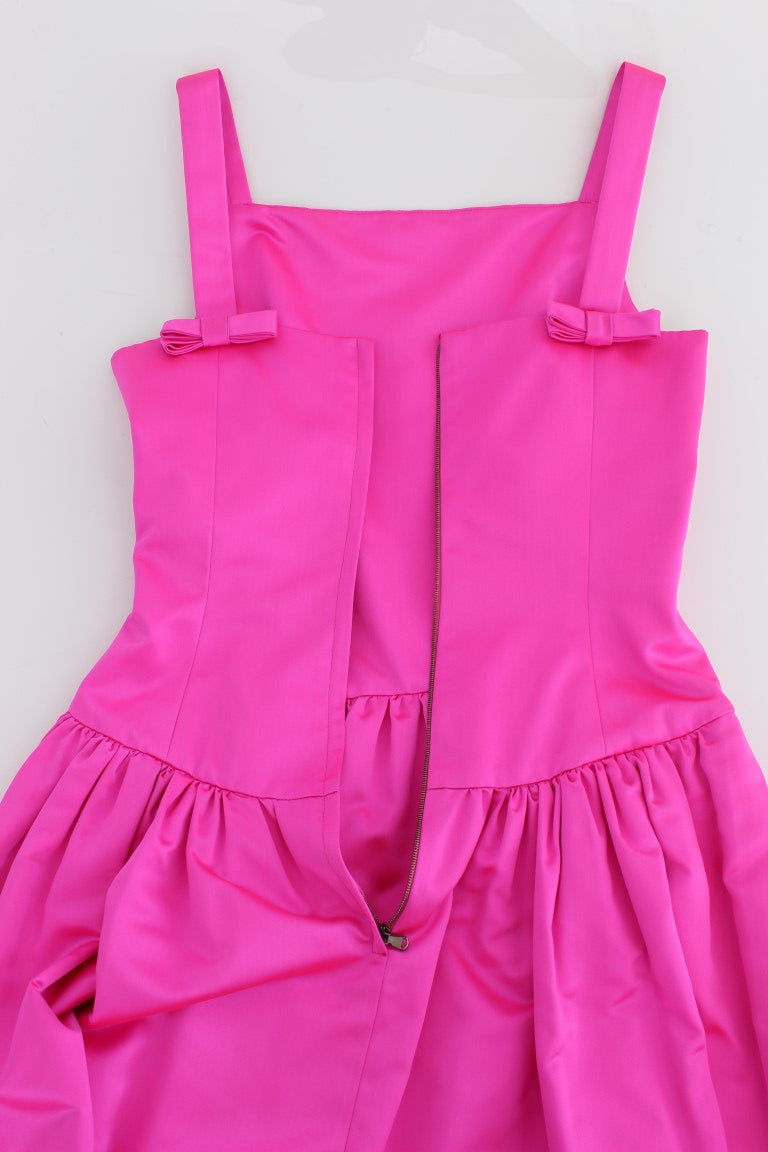 Vestido tubo rosa elegante de seda de longitud completa