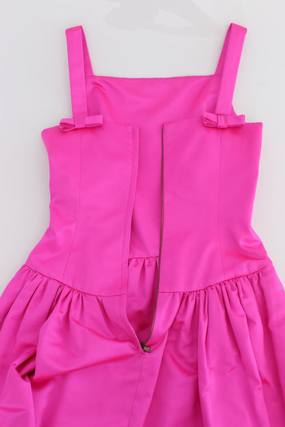 Vestido tubo rosa elegante de seda de longitud completa