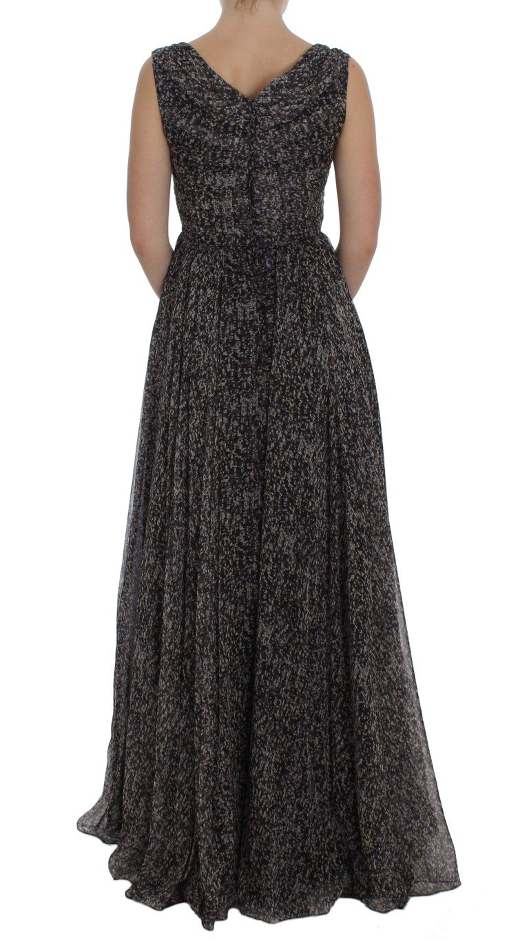 Glamorous Sequined Silk Full-Length Dress